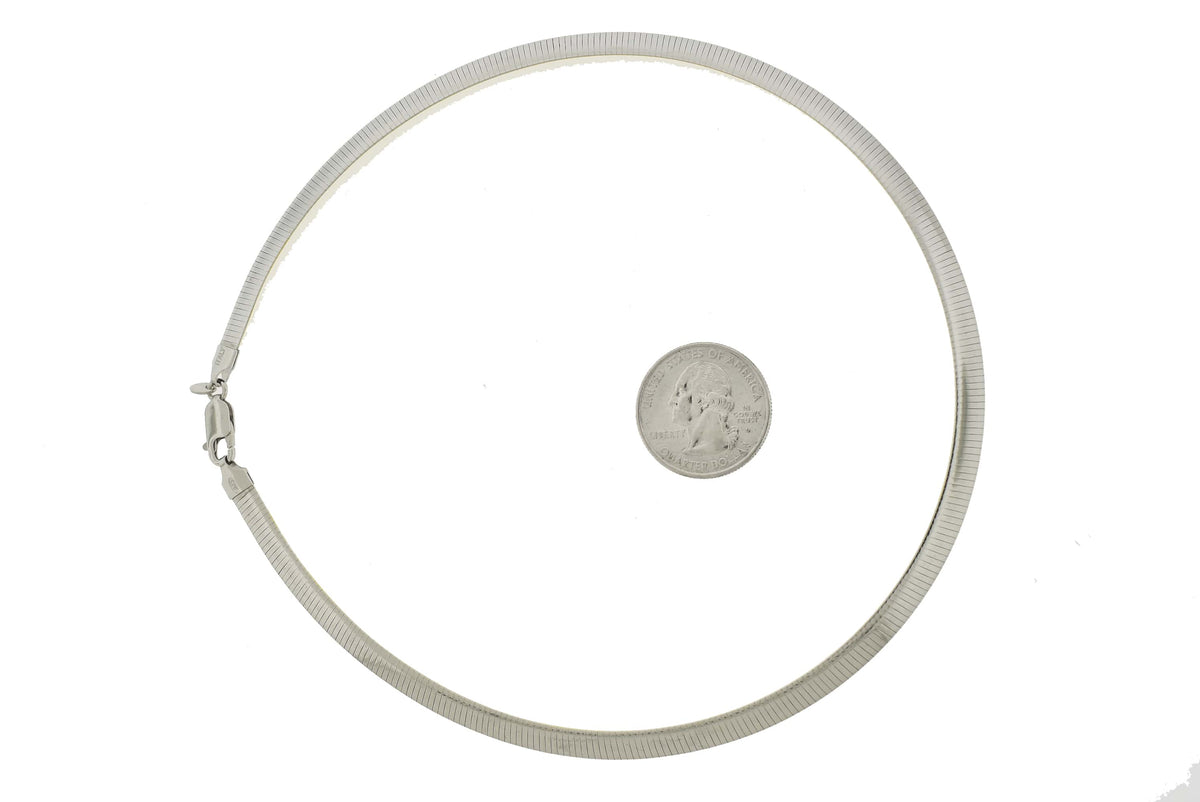 sterling silver gold plated reversible 5.75mm omega cubetto necklace chain
