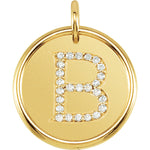 Load image into Gallery viewer, 14K Yellow Rose White Gold Genuine Diamond Uppercase Letter B Initial Alphabet Pendant Charm Custom Made To Order Personalized Engraved
