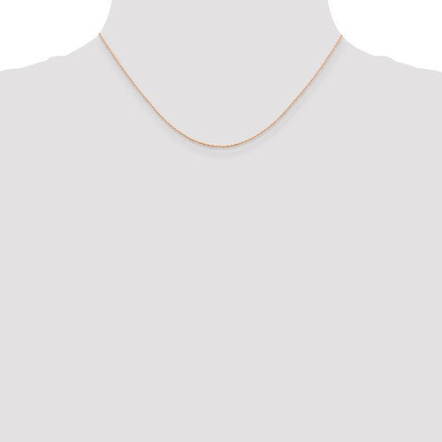 14k rose gold 0.5mm cable rope thin dainty choker necklace pendant chain