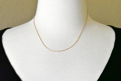 14k rose gold 1mm diamond cut cable bracelet anklet choker necklace pendant chain