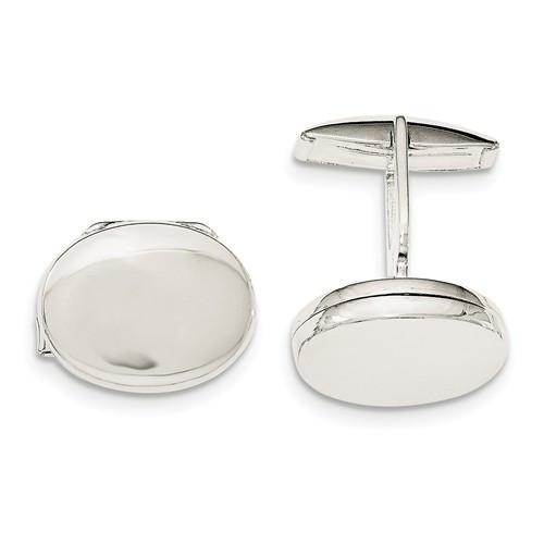 silver oval photo locket cufflinks cuff links engraved personalized monogram