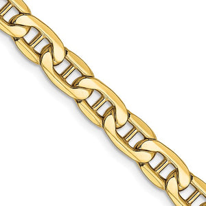 14K Yellow Gold 5.85mm Anchor Bracelet Anklet Choker Necklace Pendant Chain