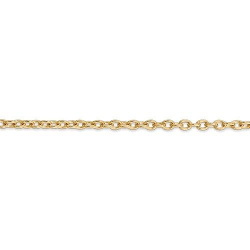 14k yellow gold 3.2mm round open link cable bracelet anklet choker necklace pendant chain