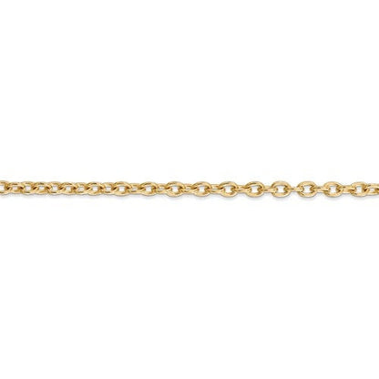 14k yellow gold 3.2mm round open link cable bracelet anklet choker necklace pendant chain