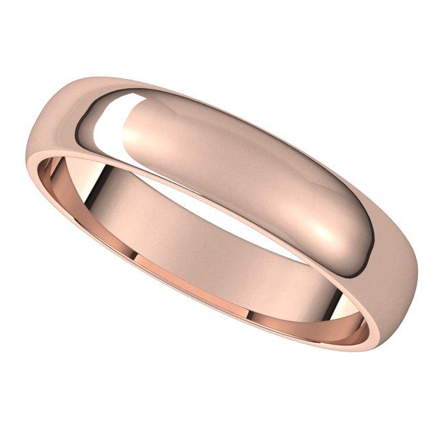 14k rose gold 4mm wedding anniversary promise ring band half round light