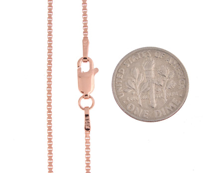 14k rose gold 1.3mm box link bracelet anklet choker necklace pendant chain