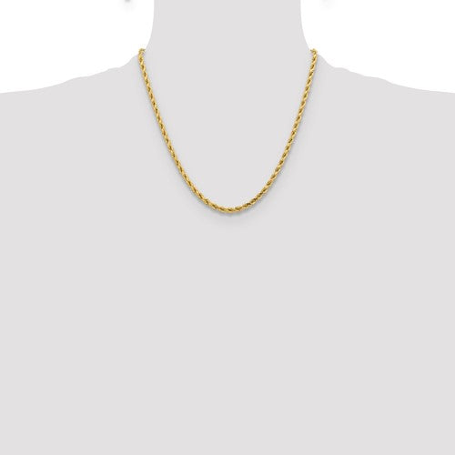 10k yellow gold 4.25mm diamond cut rope bracelet anklet choker necklace pendant chain
