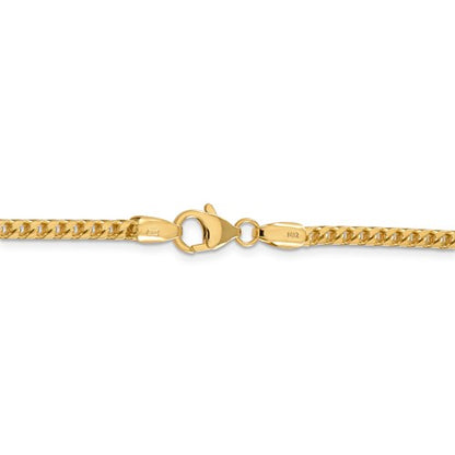 14k yellow gold 3mm franco bracelet anklet choker necklace pendant chain