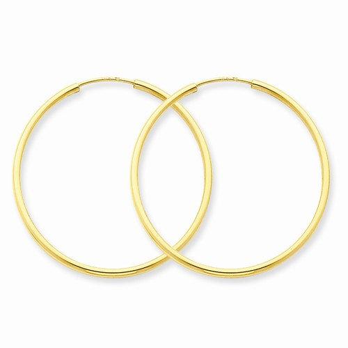 14k yellow gold classic endless round hoop earrings 30mm x 1.5mm