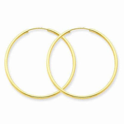 14k yellow gold classic endless round hoop earrings 30mm x 1.5mm
