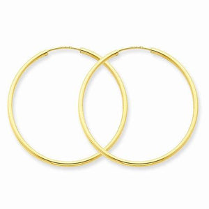 14k Yellow Gold Classic Endless Round Hoop Earrings 30mm x 1.5mm