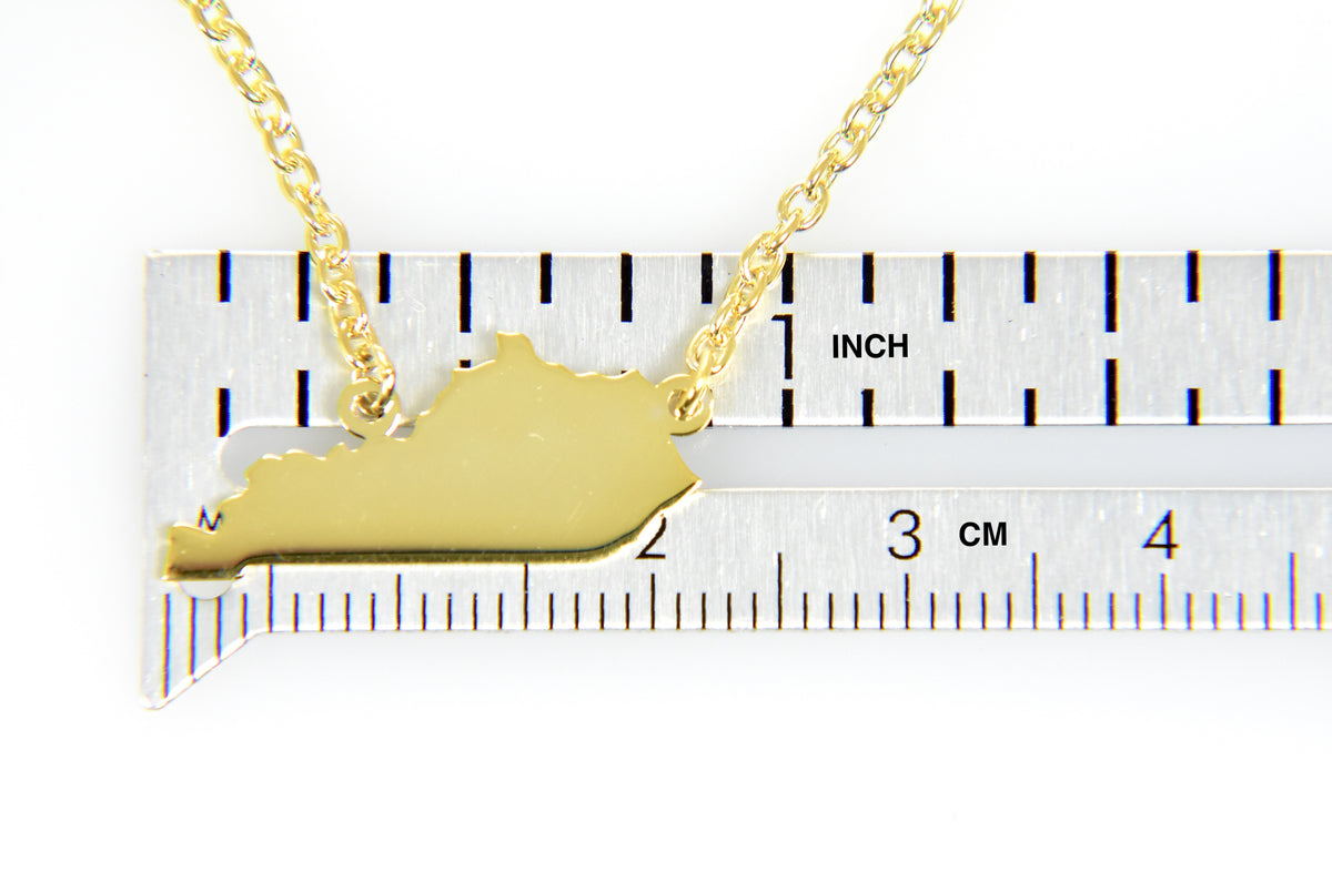14k gold or sterling silver kentucky ky state name necklace personalized monogram