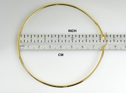 14k yellow gold 3.15 inch diameter extra large giant gigantic round classic hoop earrings 80mm x 2mm