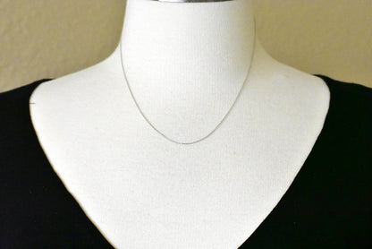 14k white  gold 0.6mm diamond cut cable bracelet anklet choker necklace pendant chain