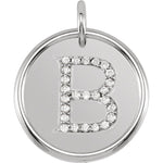 Charger l&#39;image dans la galerie, 14K Yellow Rose White Gold Genuine Diamond Uppercase Letter B Initial Alphabet Pendant Charm Custom Made To Order Personalized Engraved
