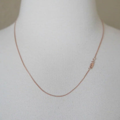 14k Rose Gold 1mm Diamond Cut Wheat Spiga Choker Necklace Pendant Chain Lobster Clasp