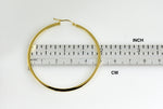 Загрузить изображение в средство просмотра галереи, 14k Yellow Gold Square Tube Round Hoop Earrings 50mm x 2mm
