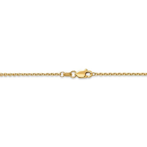 14k yellow gold 1.45mm diamond cut cable bracelet anklet choker necklace pendant chain