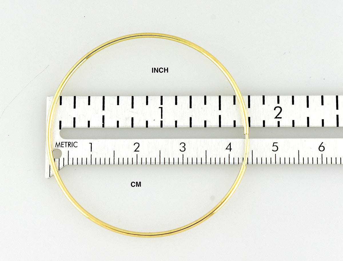 14k yellow gold extra large endless round hoop earrings 45mm x 1.25mm