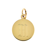 Lade das Bild in den Galerie-Viewer, 10k Yellow Gold 15mm Round Circle Disc Pendant Charm Personalized Engraved Monogram
