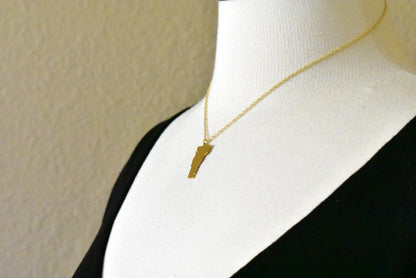 14k gold 10k gold silver vermont vt state map diamond personalized city necklace