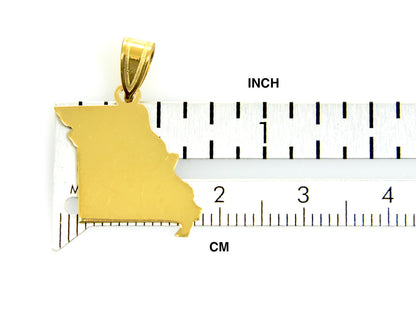 14k gold or sterling silver missouri mo state map pendant charm personalized monogram