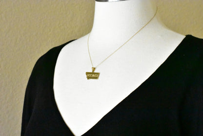 14k gold or sterling silver montana mt state map pendant charm personalized monogram