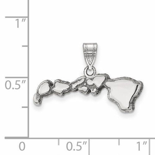 14k gold or sterling silver hawaii hi state map pendant charm personalized monogram