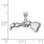 Load image into Gallery viewer, 14K Gold or Sterling Silver Hawaii HI State Map Pendant Charm Personalized Monogram
