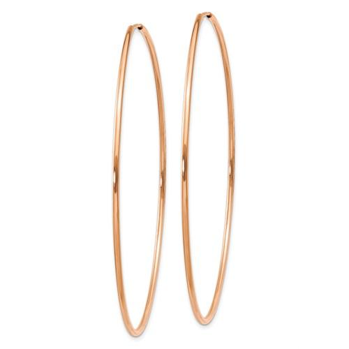 14k rose gold classic endless round hoop earrings 56mm x 1.25mm