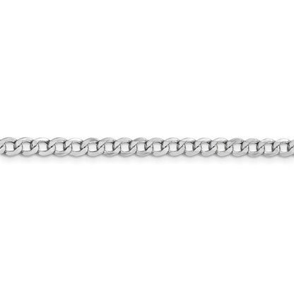 14k white gold 4.3mm curb bracelet anklet choker necklace pendant chain