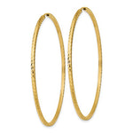 Load image into Gallery viewer, 14k Yellow Gold Diamond Cut Square Tube Round Endless Hoop Earrings 55mm x 1.35mm
