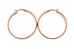 Load image into Gallery viewer, 14k Rose Gold Round Square Tube Hoop Earrings 35mm x 7mm
