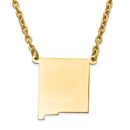 14k gold or sterling silver new mexico nm state name necklace personalized monogram