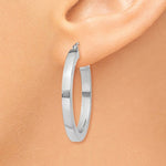 Afbeelding in Gallery-weergave laden, 14K White Gold Square Tube Round Hoop Earrings 30mm x 3mm
