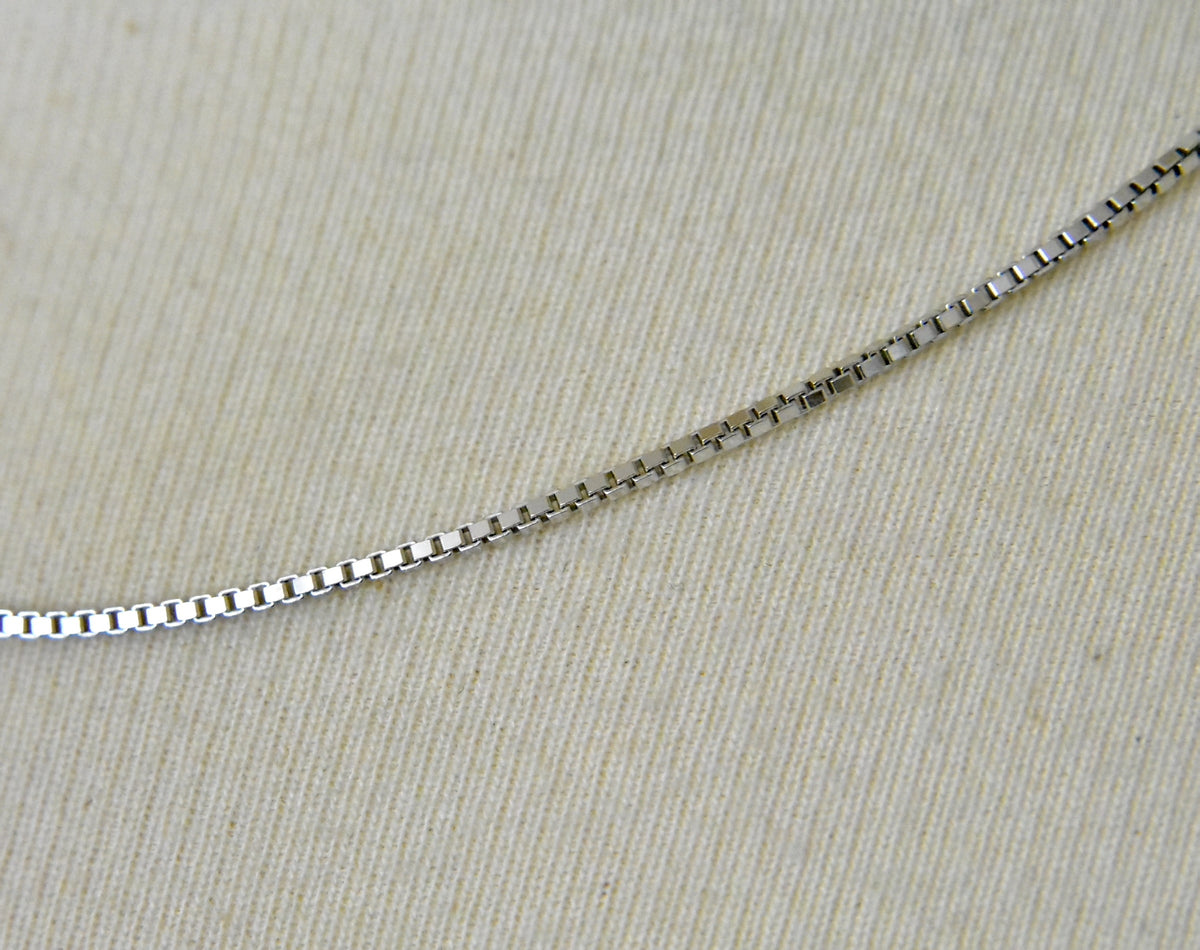 sterling silver 1.25mm rhodium plated box necklace pendant chain with lobster clasp
