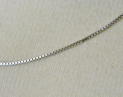 sterling silver 1.25mm rhodium plated box necklace pendant chain with lobster clasp