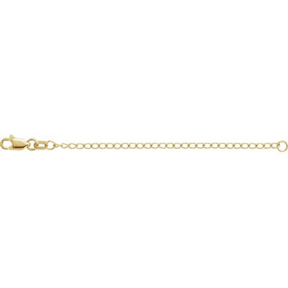 18k 14k 10k yellow rose white gold or sterling silver 1.6mm cable chain extender 3 inches with lobster clasp