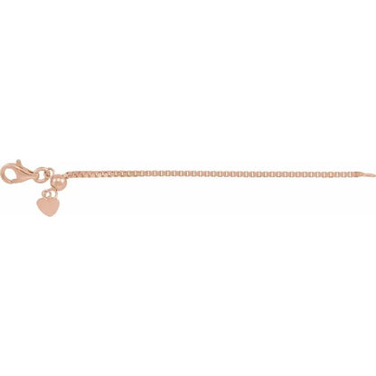 14k yellow rose white gold or sterling silver box chain extender adjustable up to 3 inches with lobster clasp