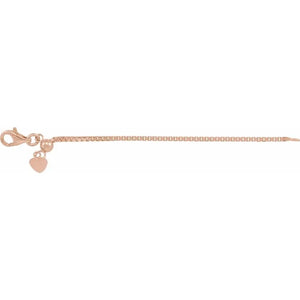 14k Yellow Rose White Gold or Sterling Silver Box Chain Extender Adjustable up to 3 inches with Lobster Clasp