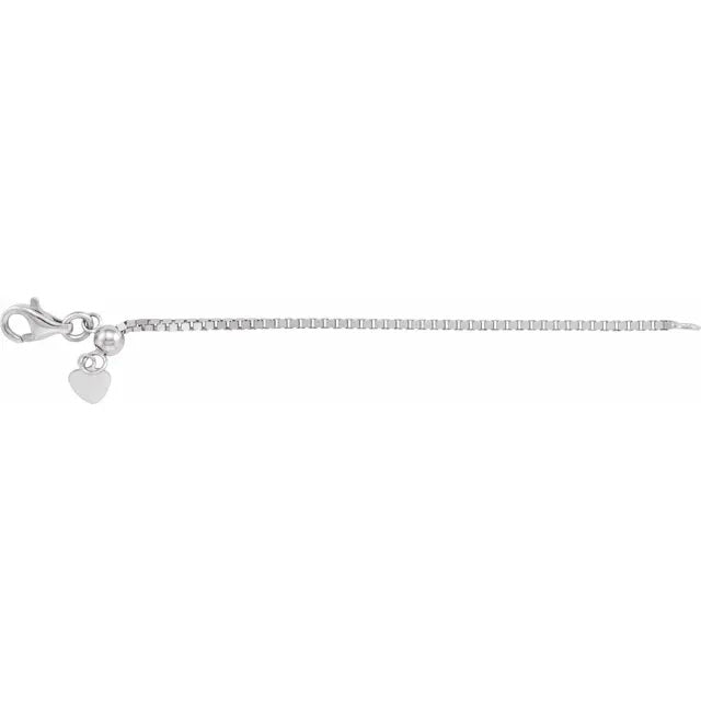 14k yellow rose white gold or sterling silver box chain extender adjustable up to 3 inches with lobster clasp