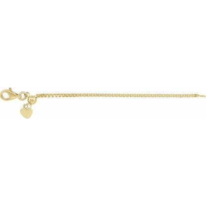 14k yellow rose white gold or sterling silver box chain extender adjustable up to 3 inches with lobster clasp