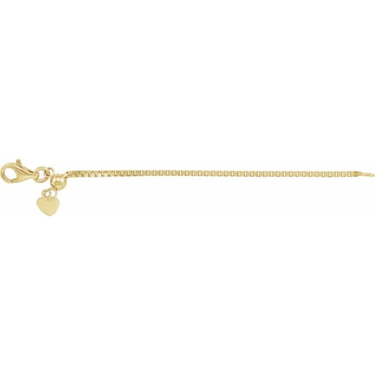 14k yellow rose white gold or sterling silver box chain extender adjustable up to 3 inches with lobster clasp