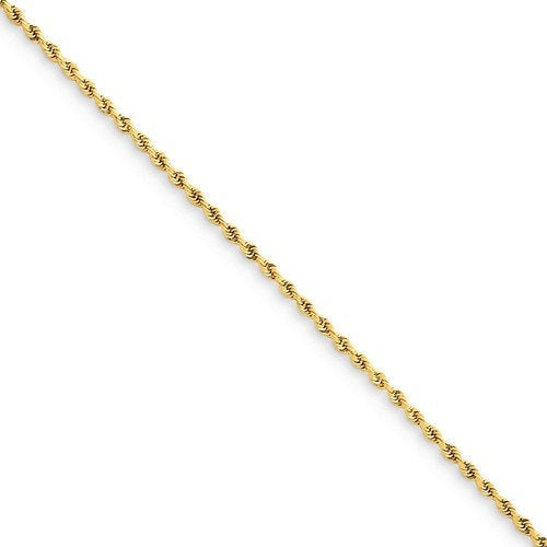 14k yellow gold 1.50mm diamond cut rope bracelet anklet choker necklace pendant chain