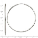 Load image into Gallery viewer, Sterling Silver 2.24 inch Round Endless Hoop Earrings 57mm x 2mm
