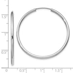 Load image into Gallery viewer, 14k White Gold Round Endless Hoop Earrings 38mm x 2mm
