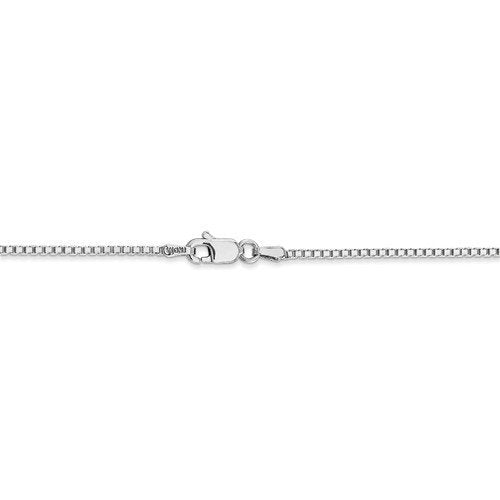 10k white gold 1.25mm polished box choker necklace pendant chain