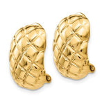 Carica l&#39;immagine nel visualizzatore di Gallery, 14k Yellow Gold Non Pierced Clip On Omega Back Quilted Textured Earrings
