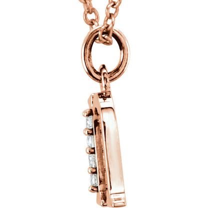14k yellow rose white gold .025 ctw diamond tiny petite lowercase letter n initial alphabet pendant charm necklace