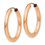 Load image into Gallery viewer, 14k Rose Gold Classic Endless Round Hoop Earrings 24mm x 2.75mm
